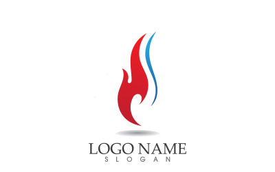 Feu et flamme pétrole et gaz symbole vector logo version 58