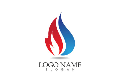 Feu et flamme pétrole et gaz symbole vector logo version 60