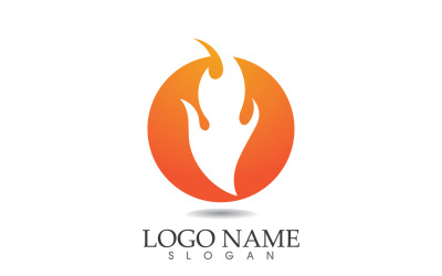 Fuoco e fiamma simbolo di petrolio e gas logo vettoriale v126