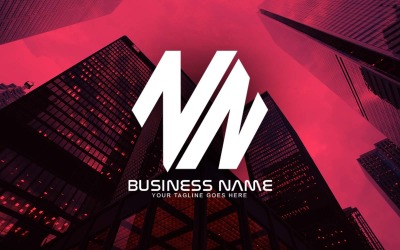 Profesionální polygonální návrh loga písmen NN pro vaši firmu – identita značky