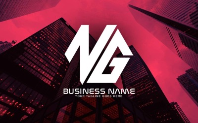 Professional Polygonal NG Letter Logo Design For Your Business - Brand Identity