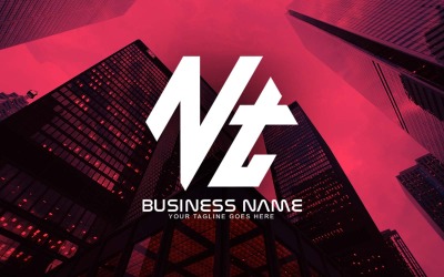 Professioneel veelhoekig NT-letterlogo-ontwerp voor uw bedrijf - merkidentiteit