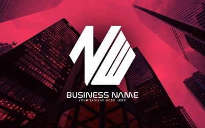 Professzionális sokszögű NW betűs logótervezés vállalkozása számára – márkaidentitás