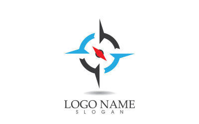 Brújula mapa logotipo y símbolo vector v1