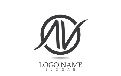 N ilk işletme adı logo vektör tasarımı v23