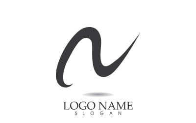 N initial business name logo vector design v11