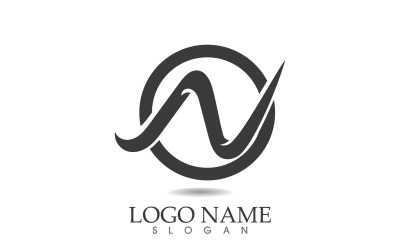 N nombre comercial inicial logo vector diseño v15