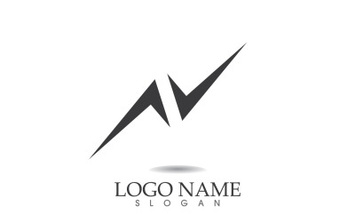 N nombre comercial inicial logo vector diseño v17