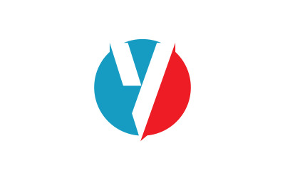 Y harfi iş logosu simge vektör şablonu V6