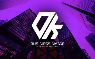 Design del logo della lettera OK poligonale professionale per il tuo business - Identità del marchio