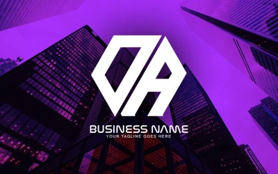 Design professionale del logo della lettera OA poligonale per il tuo business - Identità del marchio