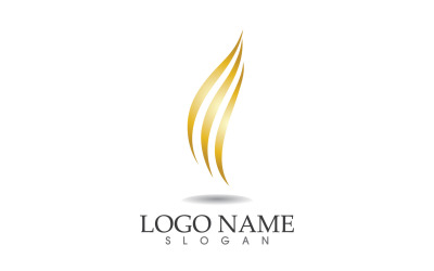 Haarwelle Goldlinie Logo Vektor Template Design v31