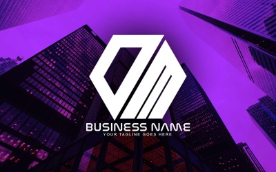 Professioneel veelhoekig OM-letterlogo-ontwerp voor uw bedrijf - merkidentiteit