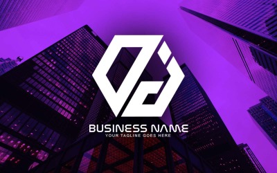 Professionelles Logo-Design mit polygonalen OJ-Buchstaben für Ihr Unternehmen - Markenidentität