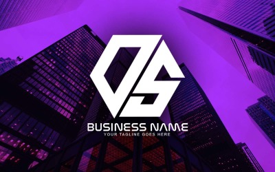 Professionelles polygonales OS-Buchstaben-Logo-Design für Ihr Unternehmen - Markenidentität