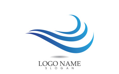 Water wave logo beach blue template design v11