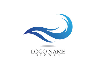 Water wave logo beach blue template design v12