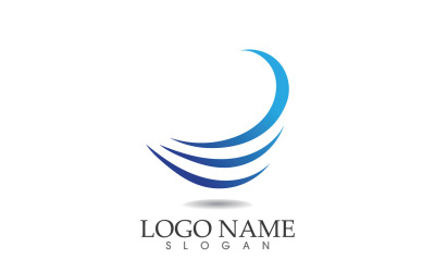 Water wave logo beach blue template design v2