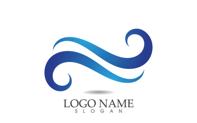 Water wave logo beach blue template design v7