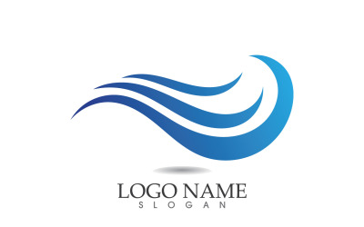Water wave logo beach blue template design v8