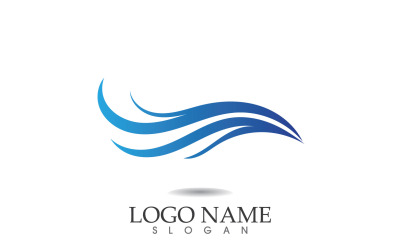 Water wave logo beach blue template design v9