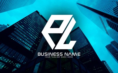 Création de logo de lettre PL polygonale professionnelle pour votre entreprise - Identité de marque