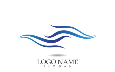 Water wave logo beach blue template design v14