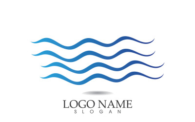 Water wave logo beach blue template design v23