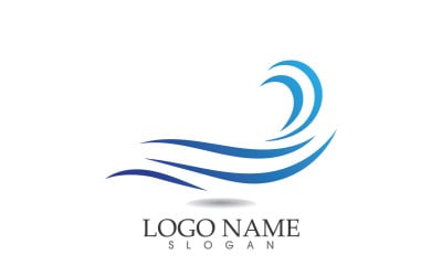Water wave logo beach blue template design v25