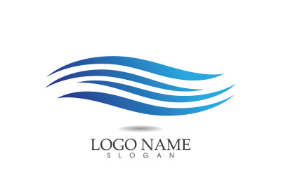 Water wave logo beach blue template design v29