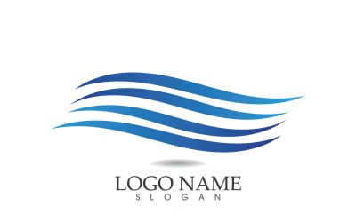 Water wave logo beach blue template design v32