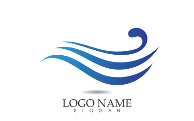 Water wave logo beach blue template design v33