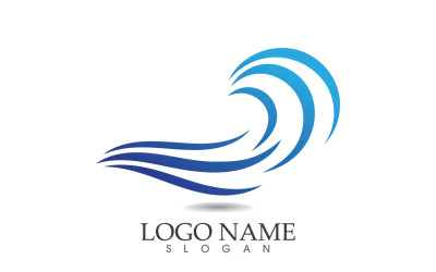 Water wave logo beach blue template design v36
