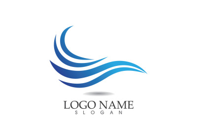Water wave logo beach blue template design v38