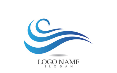 Water wave logo beach blue template design v41