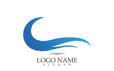 Water wave logo beach blue template design v42