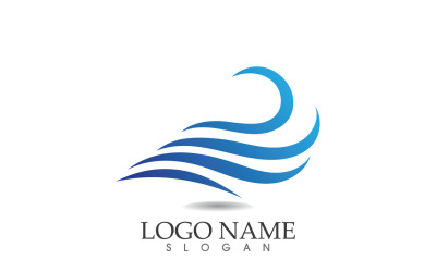 Water wave logo beach blue template design v44