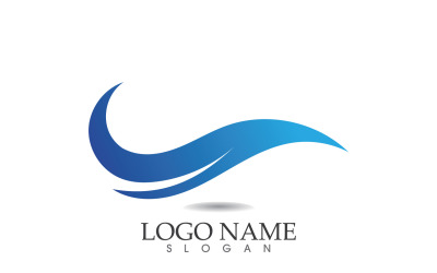 Water wave logo beach blue template design v45