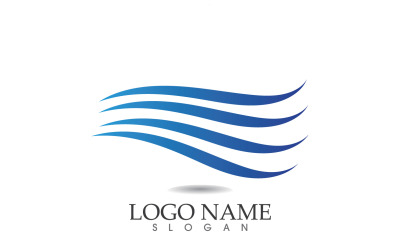 Water wave logo beach blue template design v46