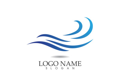 Water wave logo beach blue template design v47