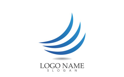 Water wave logo beach blue template design v49