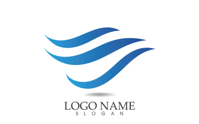 Water wave logo beach blue template design v50