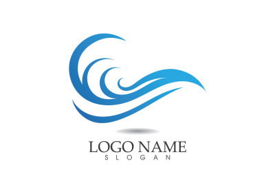 Water wave logo beach blue template design v51