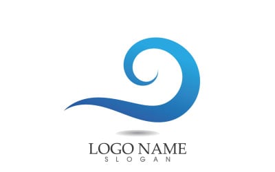 Water wave logo beach blue template design v61