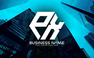 Conception professionnelle de logo de lettre PX polygonale pour votre entreprise - Identité de marque