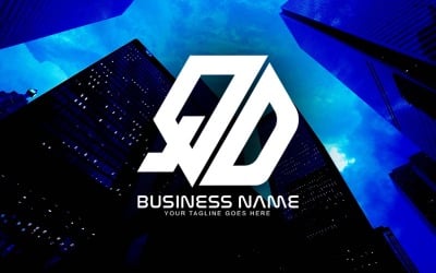 Професійний полігональних QD лист дизайн логотипу для вашого бізнесу - фірмова ідентичність
