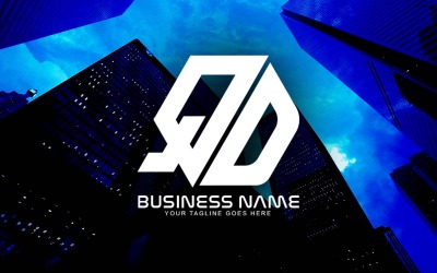Professionelles polygonales QD-Buchstaben-Logo-Design für Ihr Unternehmen - Markenidentität
