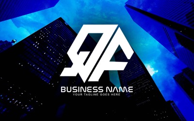 Professionelles polygonales QF-Buchstaben-Logo-Design für Ihr Unternehmen - Markenidentität