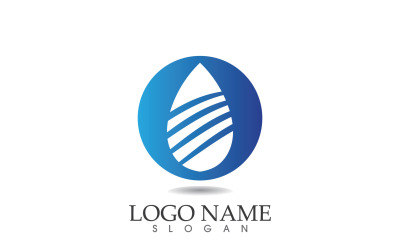 Su damlası doğa logosu ve simge vektör simgesi v40