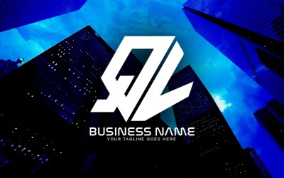 Diseño de logotipo de letra QV poligonal profesional para su negocio - Identidad de marca